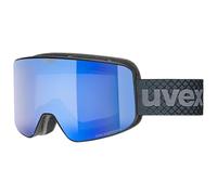 Uvex pyrit FM - lunettes de ski pour adults - Catégorie de filtre 2 - champ de vision élargi et anti-buée - black matt dl/blue-clearS2 - one size
