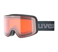 Uvex pyrit LG - lunettes de ski pour adults - Catégorie de filtre 2 - champ de vision élargi et anti-buée - black matt dl/orange-cl.S2 - one size