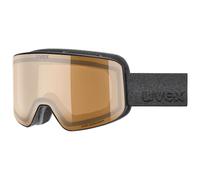 Uvex pyrit P - lunettes de ski pour adults - Catégorie de filtre 2 - champ de vision élargi et anti-buée - black matt dl/pola-clear - one size