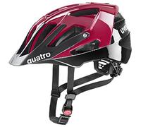 uvex Quatro - Casque VTT sûr pour Femmes et Hommes - Ajustement Individuel - Rembourrage intérieur Lavable - Ruby Red-Black - 52-57 cm