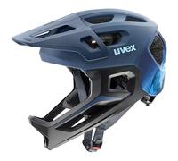 uvex React jr. fullface - Casque de Bicyclette léger pour Enfants - réglage de la Taille Individuel - Doublure Lavable - Dusk Blue Matt - 52-56 cm