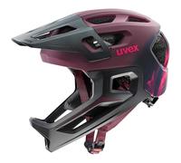 uvex React jr. fullface - Casque de Bicyclette léger pour Enfants - réglage de la Taille Individuel - Doublure Lavable - Cranberry Matt - 52-56 cm