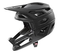 uvex Revolt - Casque de VTT Extrêmement Léger pour Hommes et Femmes - Réglage de la Taille Individuel - Mentonnière Amovible - All Black Matt - 57-61 cm