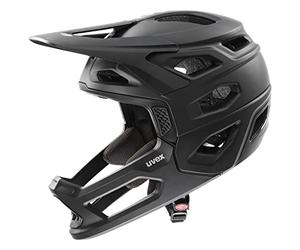 uvex Revolt - Casque de VTT Extrêmement Léger pour Hommes et Femmes - Réglage de la Taille Individuel - Mentonnière Amovible - All Black Matt - 57-61 cm
