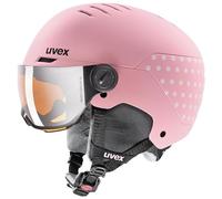 uvex Rocket Jr Visor - Casque de Ski pour Enfants - avec Visière - Réglage de la Taille Individuel - Pink Confetti Matt - 51-55 cm