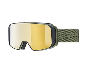 Uvex Saga To - Masque de Ski pour Hommes et Femmes - avec Verre Interchangeable - Ventilation de la Monture Sans Courants D’Air - Croco Matt/Gold-Lgl Clear - One Size