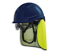UVEX Schutzhelm pheos S-KR IES mit Schutzbrille und Nackenschutz - Casque de sécurité - Set incl. lunettes de protection avec BG Bau promotion couleur:bleu