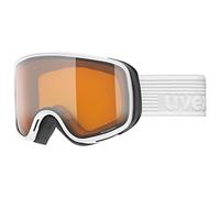 Uvex Scribble Lg - Masque de Ski pour Enfants - à Contraste Accentué - Champ de Vision Élargi et Anti-Buée - White/lasergold-Clear - One Size