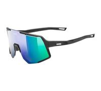 uvex sequenze - lunettes de sport pour adults - protection à 100% contre les UVA, UVB et UVC - anti-buée - black matt/mir.green - one size