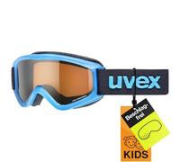 uvex Speedy Pro - Masque de Ski pour Enfants - à Contraste Accentué - Champ de Vision Élargi et Anti-Buée - Blue/lasergold - One Size