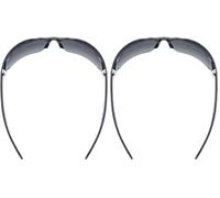 Uvex Sportstyle 204 - Lunettes de Sport pour Hommes et Femmes - Effet Miroir - Confort et Maintien Parfait Sans Points de Pression - Black White/Silver - One Size (Lot de 2)