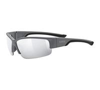 uvex Sportstyle 215 - Lunettes de Sport pour Hommes et Femmes - Effet Miroir - Confort et Maintien Parfait Sans Points de Pression - Grey Matt/Ltm, Silver - One Size