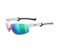 uvex Sportstyle 226 - Lunettes de Sport pour Hommes et Femmes - Effet Miroir - Confort et Maintien Parfait Sans Points de Pression - White/Green - One Size