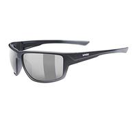 uvex sportstyle 230 - lunettes de sport pour hommes et femmes - effet miroir - catégorie de filtre 3 - black matt/silver - one size