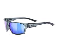 uvex Sportstyle 233 P - Lunettes de Sport pour Hommes et Femmes - Polarisées - Effet Miroir - Smoke Matt/Blue - One Size