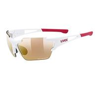 Uvex Sportstyle 803 Race Cv V Small - Lunettes de Sport pour Hommes et Femmes - à Contraste Élevé et Effet Miroir - à Teinte Variable - White Matt Red/Red - One Size
