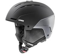 uvex Stance - Casque de Ski Robuste pour Homme et Femme - Ajustement Individuel de la Taille - Ventilation optimisée - Noir-argenté Mat - 58-62 cm