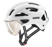 Uvex - Stride Visor Cat. 1 - Casque de cyclisme - 59-61 cm - white matt / litemirror silver