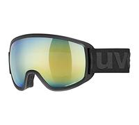 uvex Topic Fm Sphere - Masque de Ski pour Hommes et Femmes - Anti-Buée - Sans Distorsion et Anti-Buée - Black Matt/Orange-Blue - One Size
