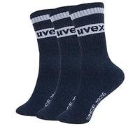 Uvex Tune Up chaussettes de travail pack de 3 en coton régénéré - bleu - taille 35-38