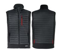 Uvex tune-up gilet hybride pour hommes - gilet de travail robuste - noir/rouge - M