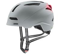uvex Urban Planet LED - Casque de Bicyclette léger pour Adults - réglage de la Taille Individuel - éclairage LED Compris - Rhino Matt - 54-58 cm