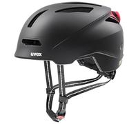 uvex Urban Planet LED - Casque de Bicyclette léger pour Adults - réglage de la Taille Individuel - éclairage LED Compris - Black Matt - 58-61 cm