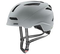 uvex Urban Planet LED - Casque de Bicyclette léger pour Adults - réglage de la Taille Individuel - éclairage LED Compris - Rhino Matt - 58-61 cm