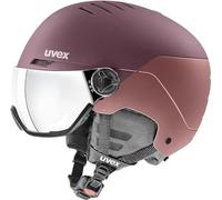 uvex Wanted Visor - Casque de Ski pour Hommes et Femmes - avec Visière - Réglage de la Taille Individuel - Bramble - Antique Rose Matt - 54-58 cm
