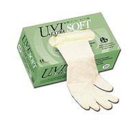 UVI Extra Soft - Gants d'examen jetables en vinyle extensible, sans talc, non stériles, sans latex, DM classe I, EPI de catégorie de risque III, taille Small, distributeur de 100 gants ambidextres