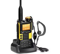 UVK5(99) AM/FM/DTMF Walkie-Talkie 200CH 20-1000MHZ Walkie-Talkie NOAA Weather Forecast with Flash Copy Frequency Tpye-C LCD Display for Hiking Camping Travel Two-Way Radio\u2026 (Yellow)