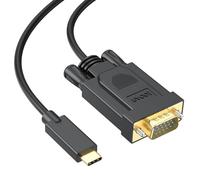 UVOOI Câble adaptateur USB C vers VGA de 1,8 m, compatible avec MacBook Pro/Air, iPad Pro, Dell XPS, Surface Book, Pixelbook, ordinateur portable, moniteur