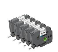UVQAPXWD Rubans d'étiquettes en Ruban de Satin, 5 pièces, Compatible avec TZe-R234 Blanc, Remplacement TZe, Compatible avec l'imprimante d'étiquettes Cube(Black on White)