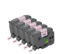 UVQAPXWD Rubans d'étiquettes en Ruban de Satin, 5 pièces, Compatible avec TZe-R234 Blanc, Remplacement TZe, Compatible avec l'imprimante d'étiquettes Cube(Black on Pink)