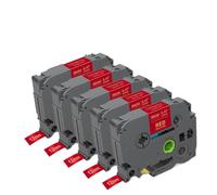 UVQAPXWD Rubans d'étiquettes en Ruban de Satin, 5 pièces, Compatible avec TZe-R234 Blanc, Remplacement TZe, Compatible avec l'imprimante d'étiquettes Cube(Gold on Red)