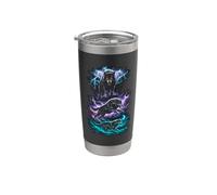Œuvre d'art animalier Wolf Lightning Gobelet isotherme en acier inoxydable double paroi