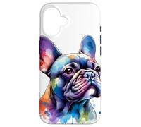 Œuvre d'art Aquarelle Chien Bouledogue français Coque pour iPhone 16