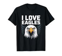 Œuvre d'art audacieuse « I Love Eagles » T-Shirt Graphique avec Valeur