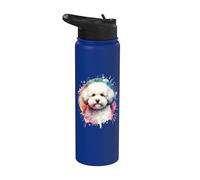 Œuvre d'art Bichon Frise Stainless Steel Insulated Water Bottle
