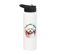 Œuvre d'art Bichon Frise Stainless Steel Insulated Water Bottle