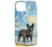 Œuvre d'art Bringé Bouledogue français à la Plage Coque pour iPhone 15 Plus