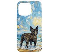 Œuvre d'art Bringé Bouledogue français à la Plage Coque pour iPhone 15 Pro Max