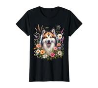 Œuvre d'art de Fleurs Sauvages d'été Yakutian Laikas T-Shirt Graphique avec Valeur
