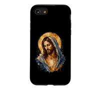 Œuvre d'art de Jésus-Christ Bleu Manteau Sacré Icône Faith Coque pour iPhone SE (2020) / 7/8