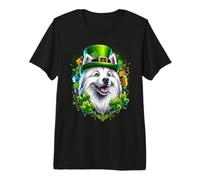 Œuvre d'art de la Saint-Patrick American Eskimo Dog T-Shirt Haut de Gamme