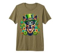 Œuvre d'art de la Saint-Patrick en Forme de Chien Kelpie T-Shirt Haut de Gamme