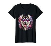 Œuvre d'art de Saint Valentin Chien Malamute de l'Alaska T-Shirt Graphique avec Valeur