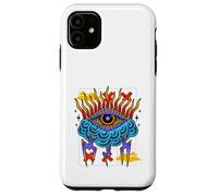 Œuvre d'art de Tarot, Dessin animé coloré, Illustration des Yeux, Gothique Vintage Coque pour iPhone 11