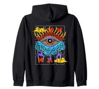 Œuvre d'art de Tarot, Dessin animé coloré, Illustration des Yeux, Gothique Vintage Sweat à Capuche