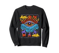 Œuvre d'art de Tarot, Dessin animé coloré, Illustration des Yeux, Gothique Vintage Sweatshirt